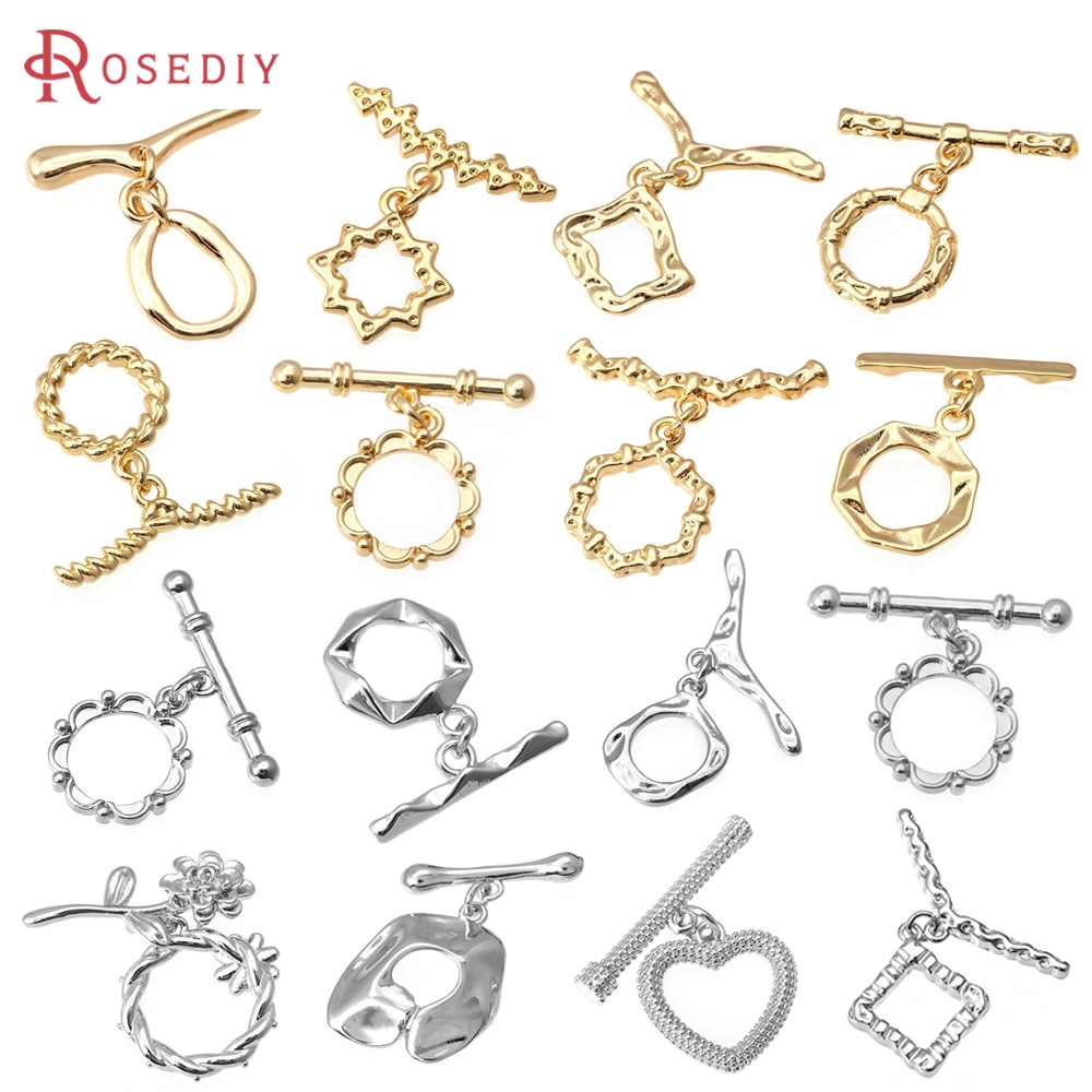 Toggle Clasp Gold - 6 مجموعات 18K الذهب اللون النحاس