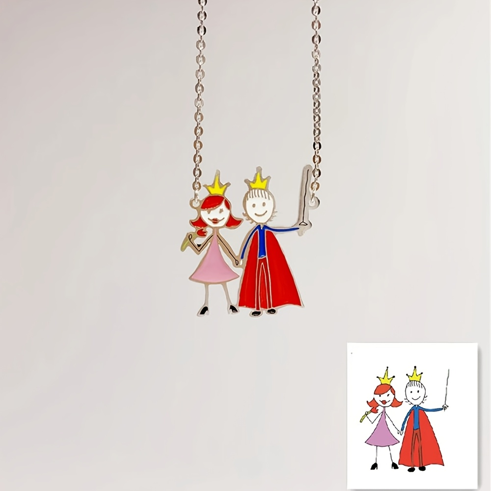 Jewelry Making Drawing - قلادة تذكارية للأطفال بتصميم رسم يجسد