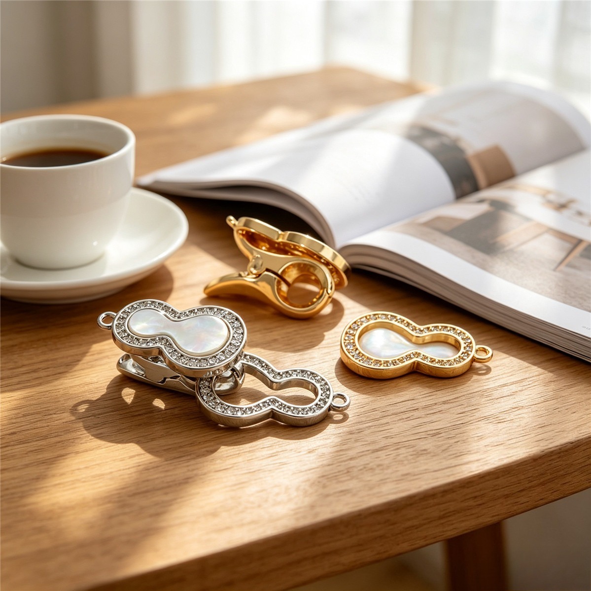مشبك قلادة من النحاس المطلي با - مراجعة Toggle Clasp Gold وسعره