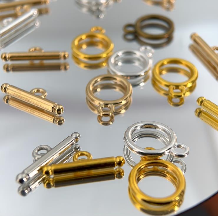 10 مجموعات/مجموعة مشابك معدنية - مراجعة Toggle Clasp Gold وسعره