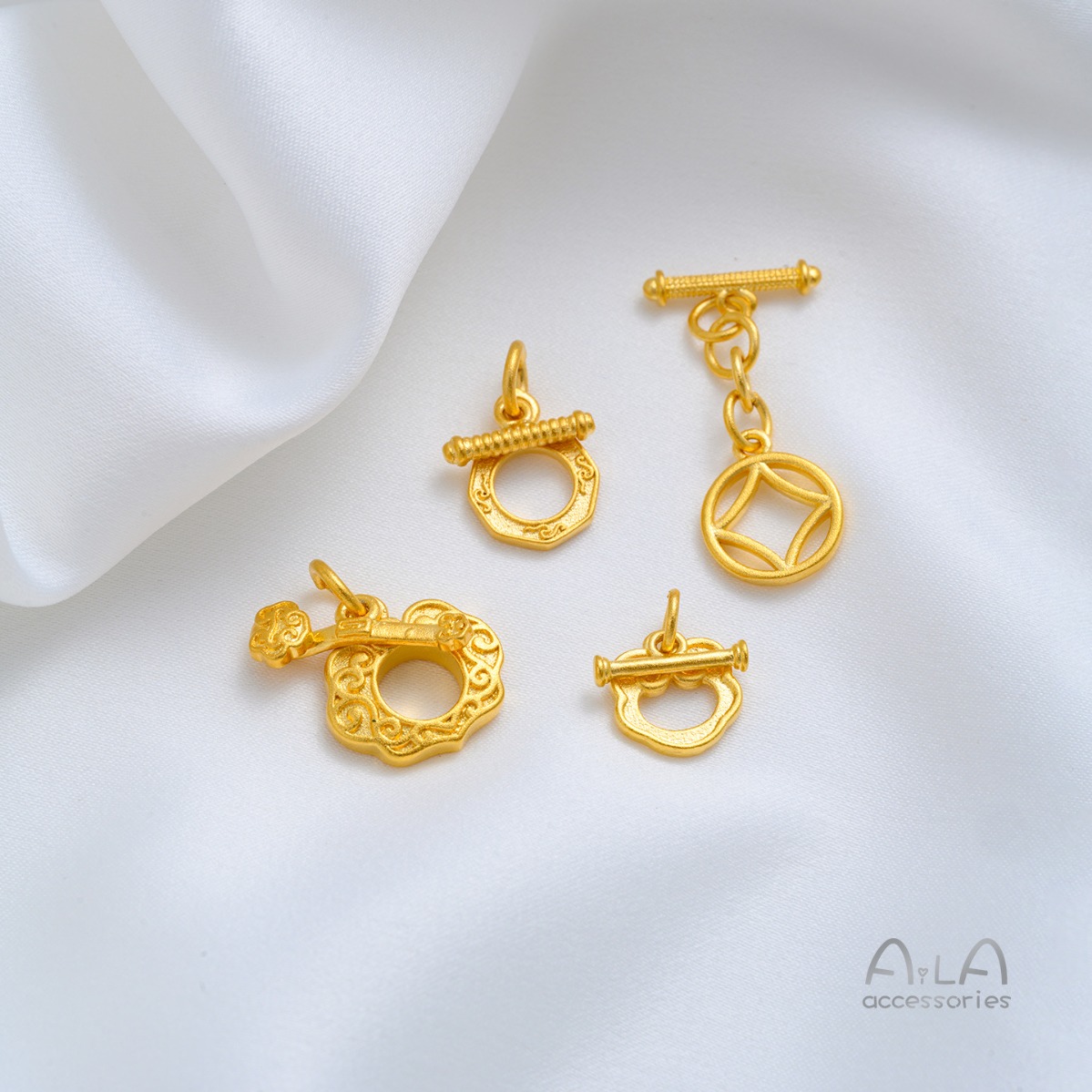 مشبك OT نحاسي مطلي بالذهب عيار - مراجعة Toggle Clasp Gold وسعره