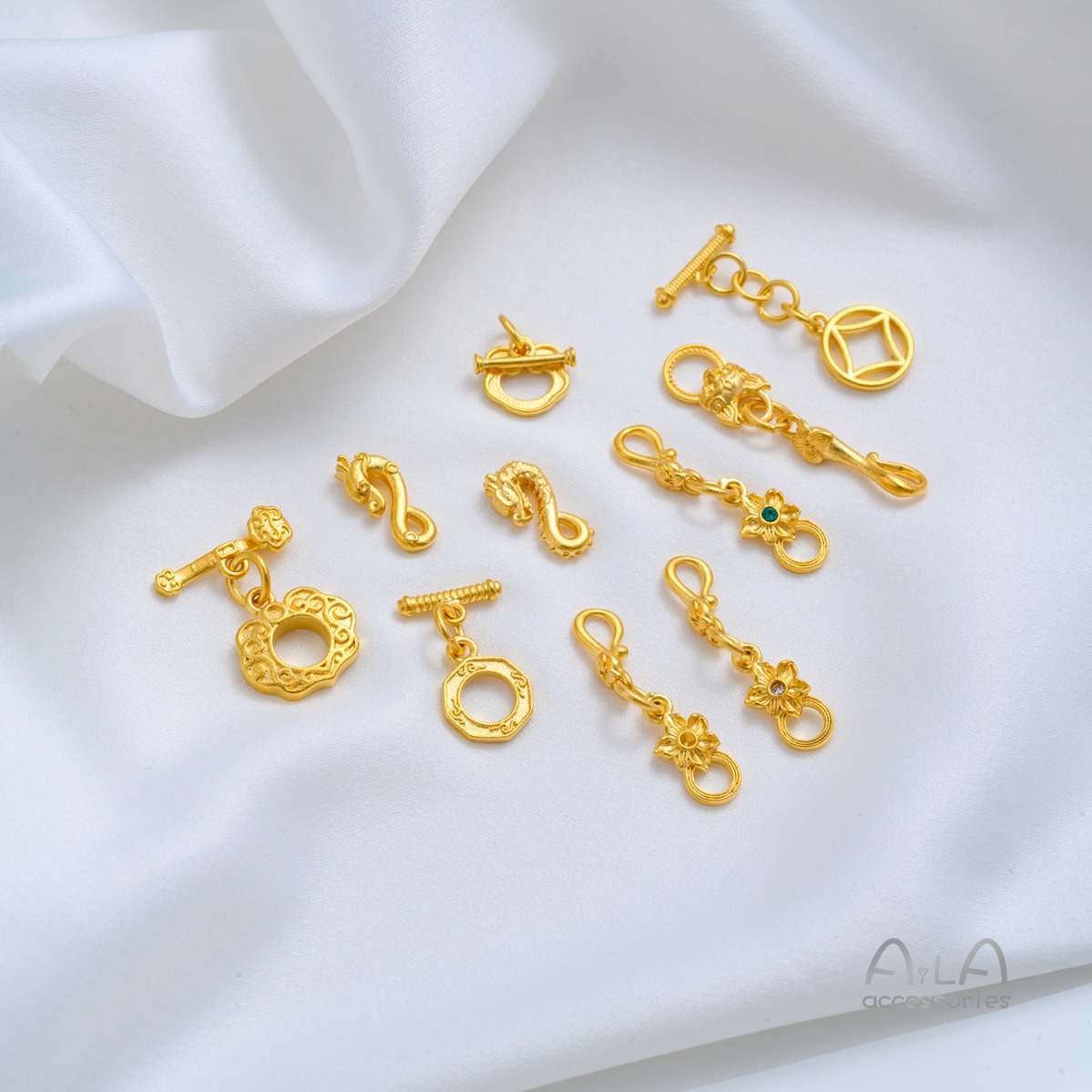 مشبك OT نحاسي مطلي بالذهب عيار - مراجعة Toggle Clasp Gold وسعره