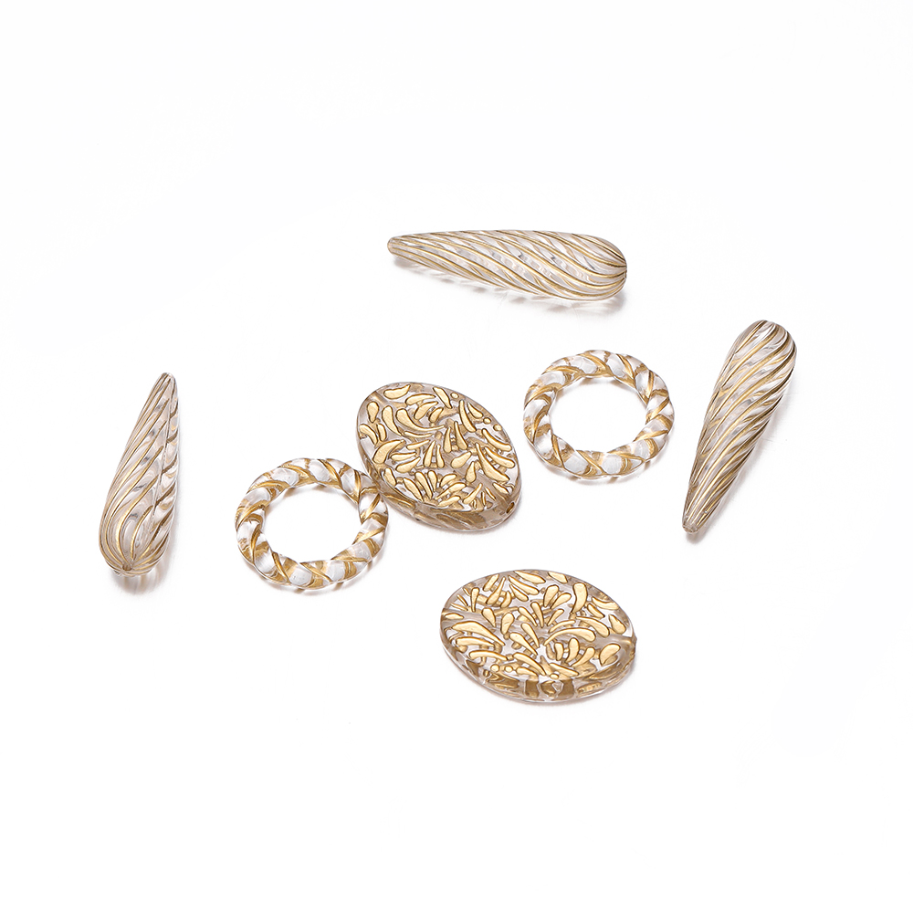 20 قطعة رائعة الاكريليك الذهب  - مراجعة Jewelry Making Drawing وسعره