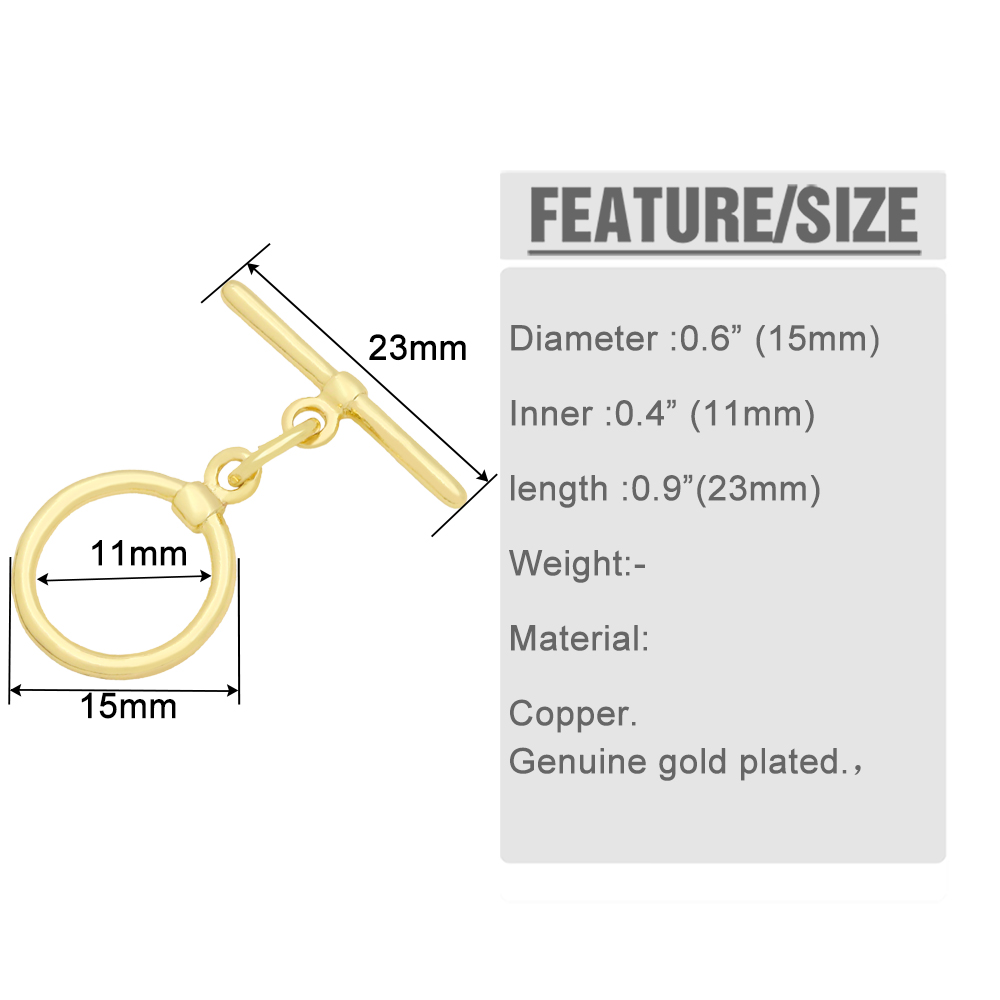 OCESRIO العصرية تبديل المشابك  - مراجعة Toggle Clasp Gold وسعره