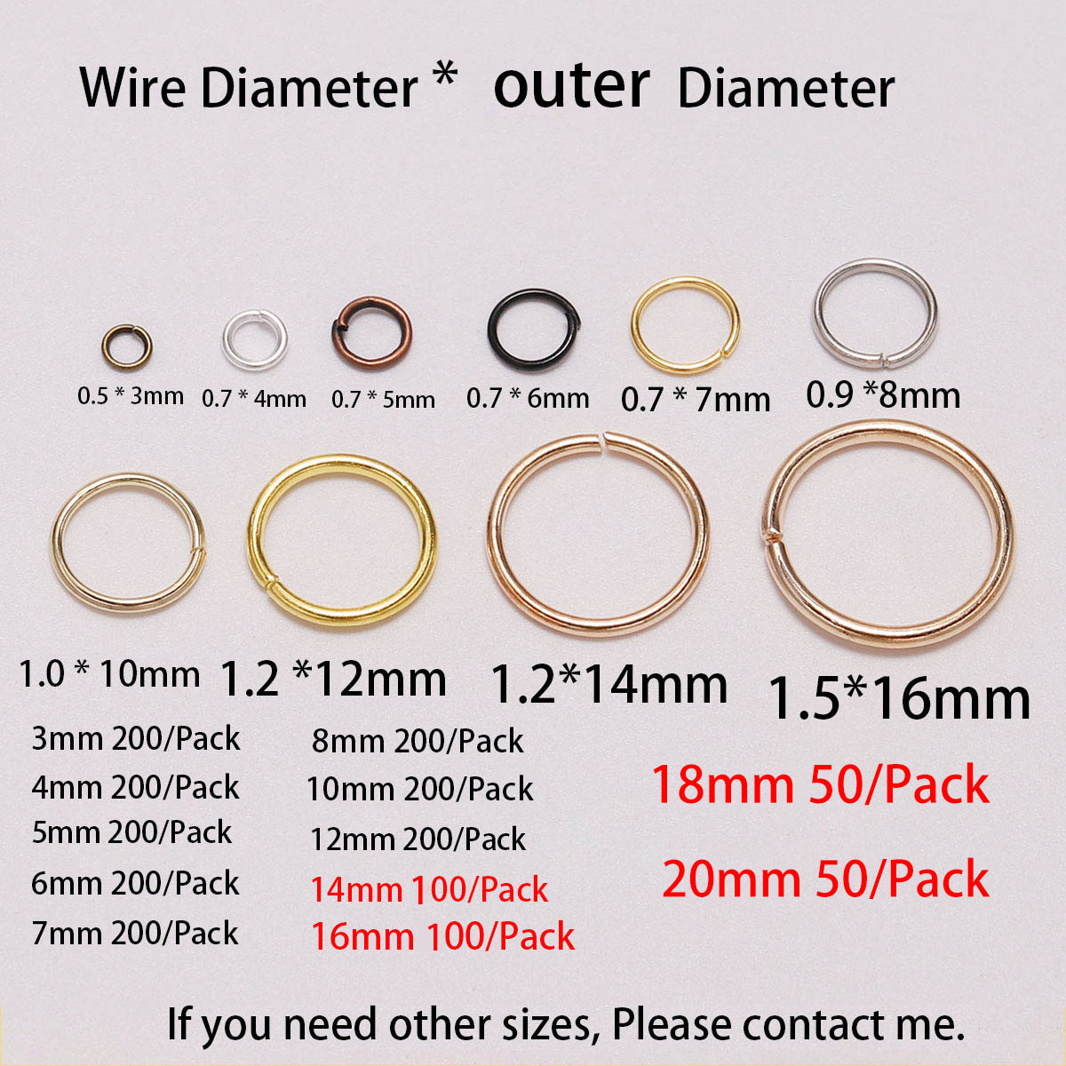 50/100/200 قطعة حلقات متعددة ا - مراجعة Jewelry Making Supplies Wholesale وسعره